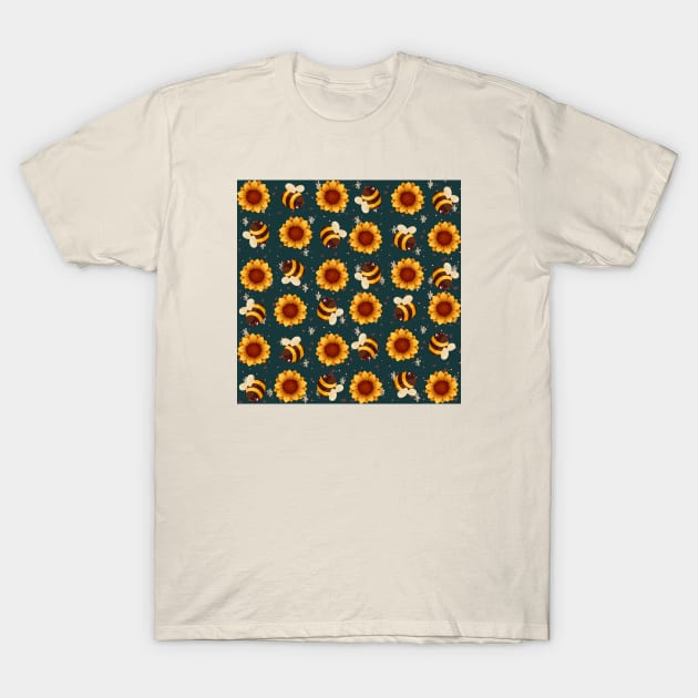 Bees & sunflower T-Shirt by Four Seasons Fox